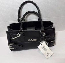 Steve Madden Bmarcee Black Satchel Crossbody Hand Bag Pearl Bow Purse NWT picture