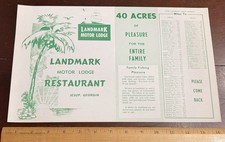 Paper Placemat and MENU LANDMARK MOTOR LODGE RESTAURANT JESUP GEORGIA,DBL SIDED picture