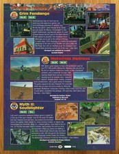 1998 Grim Fandango/Motocross Madness/Myth II 2 PC PREVIEW Print Ad/Poster Art picture