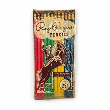 Roy Rogers Double R Bar Ranch 12 Pencil Set Eagle Pencil Co Vintage 1950s picture
