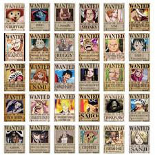 One Piece Wanted Poster Stickers- 10 Pack Random- 4x6Cm- Waterproof Stickers- picture