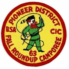 1963 Fall Roundup Camporee Pioneer District Central Indian Council Patch BSA picture