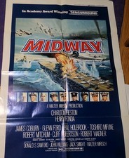 THE BATTLE OF MIDWAY original movie poster CHARLTON HESTON/ROBERT MITCHUM picture
