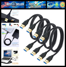 USB 3.0 A to A Cable, 4-Pack 1M/3Ft Short Type A Male to Male Braided USB Cable picture