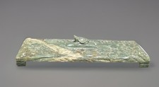 Unique Chinese Nephrite Jade Brush Stand Desk Decoration With Carved  Turtle picture