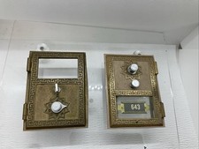 Vintage Antique US Post Office Brass PO Box Door As Is Lot Of 2 picture