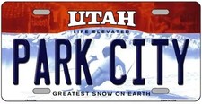 Park City Utah Novelty Metal License Plate Tag picture