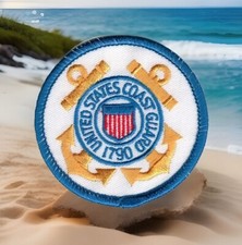 USCG United States US Coast Guard Embroidered Iron On Patch picture