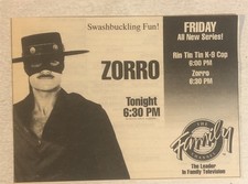 Zorro The Family Channel Vintage Print Ad Advertisement Tpa31 picture