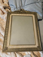 Antique French Single Picture FRAME Bronze BOWKNOT Wreath ROCOCO Napoleonic picture