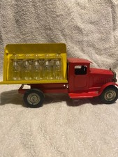 Vintage 1930s Metalcraft Coca-Cola Bottling Truck 10 Glass Bottles Goodrich Tire picture