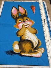70S Vintage Rabbit Panel 28 Inch By Wesco-reltex Light Soiled On Corner picture