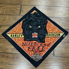 Vintage Harley Davidson Wild And Free Bandana Panther AOP Made In USA 80’s 90’s picture