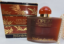Vintage 1990s YSL Opium Perfumed Silk Bath 4 oz Yves Saint Laurent Boxed picture