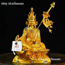 23cm Copper gilding Padmasambhava Statue Tibetan Guru Rinpoche sculpture picture