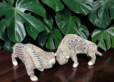 Mata Ortiz Pottery Fighting Buffalo Bison Effigy Effigies Tomas Quintana Mexico picture