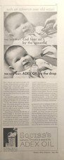 Squibb's Adex Oil Drops For Baby Nutrition Vitamin A D Vintage Print Ad 1936 picture