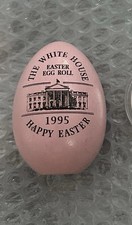 CLINTON 1995 WHITE HOUSE EASTER EGG PINK BILL HILLARY WOOD DEMOCRAT PRESIDENT picture