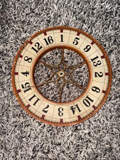 Antique 20” Carnival Gambling Number Wheel Folk Art Wood Game Wheel Vintage picture