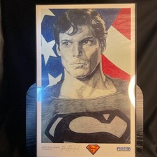Christopher Reeves Superman Framed Comic Art SIGNED BY ARTIST KIM A CRAWFORD picture