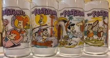 Vintage Set of 4 1991 Hardee's Flintstones First 30 Years Collectible Glasses picture