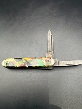 Vtg Kent NY City USA 2 Blade Miniature Pocket Knife Confetti Celluloid 30’s 40’s picture
