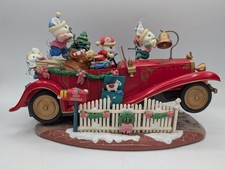 Vintage Grandeur Noel Enesco Animated Musical Christmas Roadster Figurine Works picture