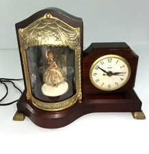 Vintage c. 1940s United Clock Model 870 Rotating Ballerina under dome picture