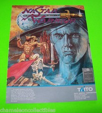 NASTAR WARRIOR 1989 ORIGINAL VIDEO ARCADE GAME SALES FLYER Retro Vintage Promo   picture