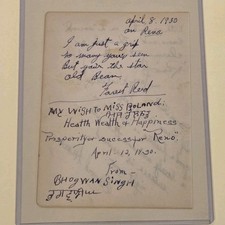Bhogwan Singh Signed To Ruth Roland Autograph Auto Actor 1930s Rare Edward Hearn picture