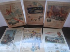 Greyhound, Santa Fe, Pan Am 1940s Vintage Magazine Travel Advertising Set of 6 picture