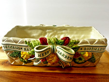 Vtg Fitz & Floyd FF Herb Garden Ceramic Planter Starter Pot Kitchen Decor picture