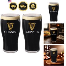 Guinness Official 20oz Pint Glasses – Set of 2, Branded Tulip Shape Beer Glas... picture
