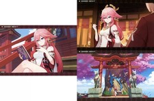 Genshin Impact Yaemiko Character Photo Card Set 3pcs Collector's Merchandise  m picture