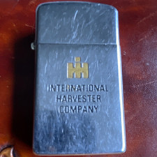 International Harvester IH Logo Flip Top Advertising Lighter Silver/Gold Japan picture