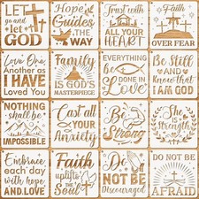 JSRQT 16 Pieces Christian Inspirational Stencils, Bible Verse Motivational Quote picture