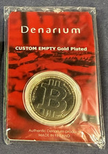 Sealed New - Rare 2015 Denarium Coin - Gold Plated - Empty Bitcoin picture