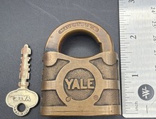 Vintage Yale & Towne Brass Lock with Key Nice Padlock picture