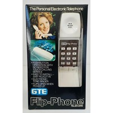 VINTAGE *NEW* 1970's GTE White Flip-Phone Telephone picture
