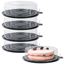 5pcs Round Clear Cake Carriers for Transport Plastic Disposable Cake Containers picture