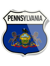 State Flag of Pennsylvania - Shield Shape - Aluminum Sign picture