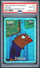 2025 Topps Chrome SpongeBob Steven #101 Flowercloudfractor PSA 10 POP 1 picture