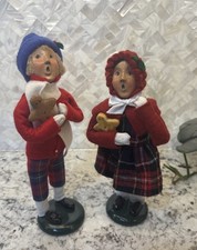 RARE SIGNED Byers Choice Carolers Pair 1996 Gingerbread Boy Girl Christmas READ picture