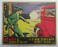 1936 Gum Inc G-Men & Heroes of the Law #59 A G-Man Flirts With Secret Death picture
