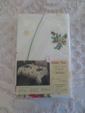 NIP Vtg. WILENDUR HOLIDAY TIME Flannel-Backed VINYL TABLECLOTH - 52