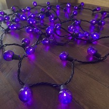 Halloween Purple String Light 70 Bulb Indoor Outdoor Scary Decor Tested Working picture