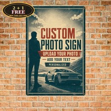 Custom Photo Text Heavy Duty Personalized Layout Sheet Metal Sign 8x12 picture
