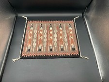 Vintage Rose Yazzie Navajo 5 Figure Healing Spirit Yei Garland 16”x13” 100% Wool picture