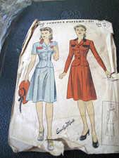 Vtg 40s DuBarry Misses' Sz 14 (32/26/35) Suit Pattern picture